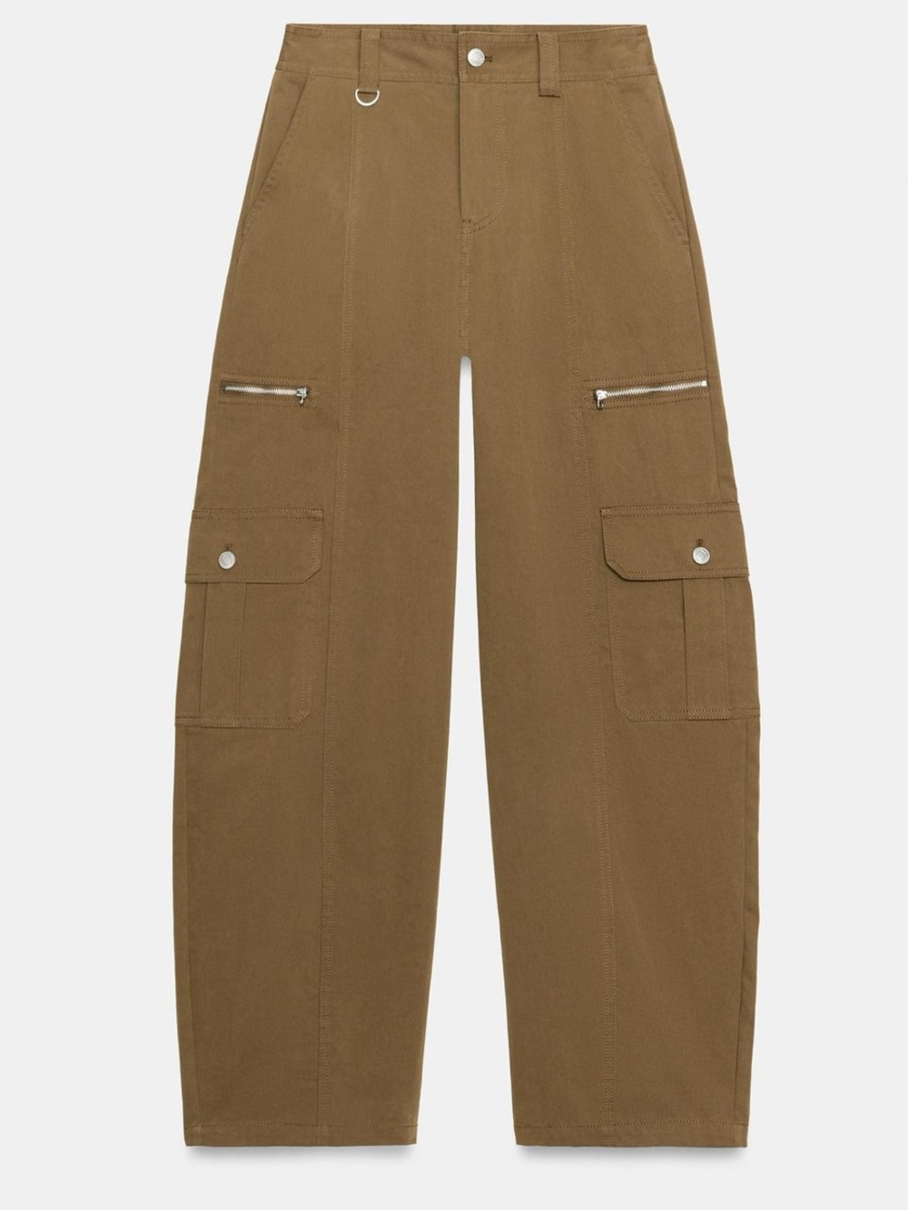 NEW! Zara Olive Cargo Wide-Leg Pants - Women Size M - Picture 3 of 10